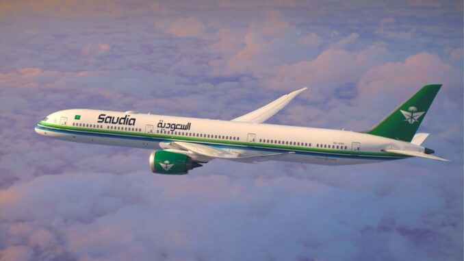 Saudia airlnes Saudia will use Boeing Dreamliner 787 - 900 aircraft, with a capacity of 24 business class seats and 274 economy class seats - IST